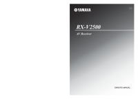 Yamaha RXV-2500 - Owners Manual 